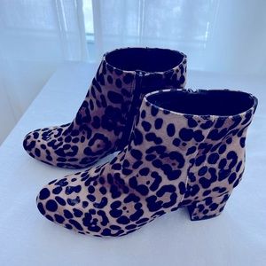 Bridget velvet leopard print booties